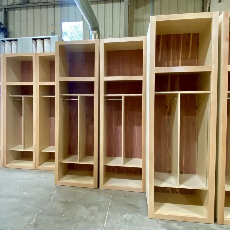 Custom firefighter lockers under fabrication