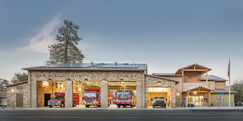 Fire Station 44 exterior in Pine Valley